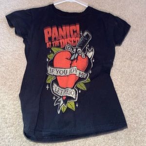 This is a black panic at the disco shirt